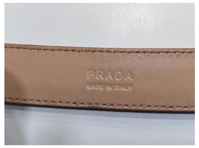 Prada Gürtel aus beige Saffiano Leder Pink - Ansicht 10