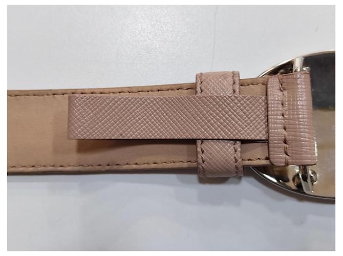 Prada Gürtel aus beige Saffiano Leder Pink - Ansicht 5