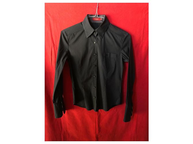 Camicia Burberry nera in cotone slim fit Nero - vista 2