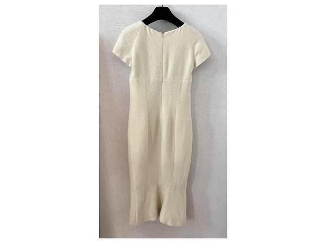Chanel Moon Pearl Tweed Kleid Weiß - Ansicht 3