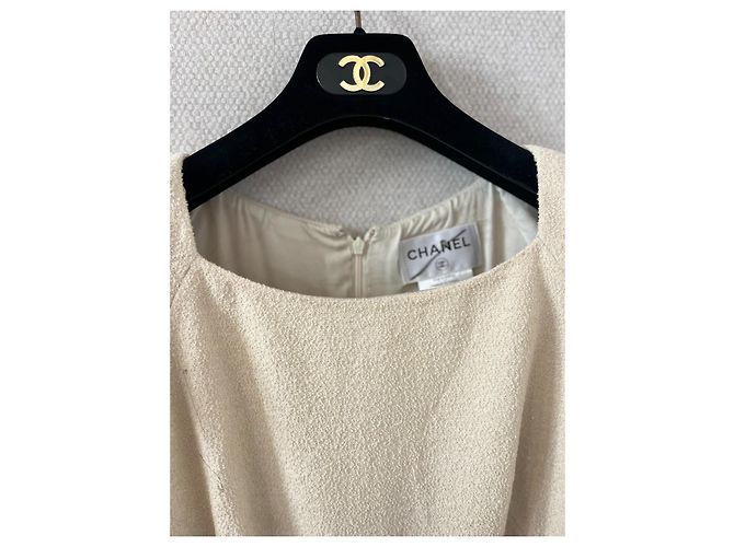 Chanel Moon Pearl Tweed Kleid Weiß - Ansicht 4