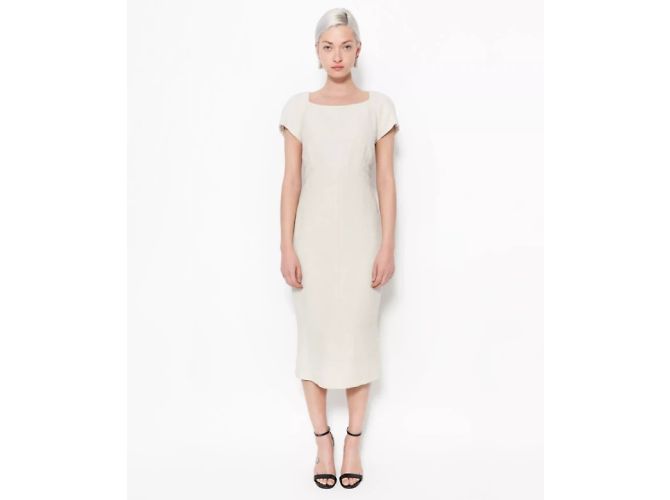 Chanel Moon Pearl Tweed Kleid Weiß - Ansicht 5