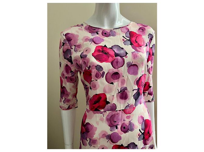 Autre Marque Impresionante vestido de oficina con patrón de rosa abstracta Multicolor Púrpura - vista 2
