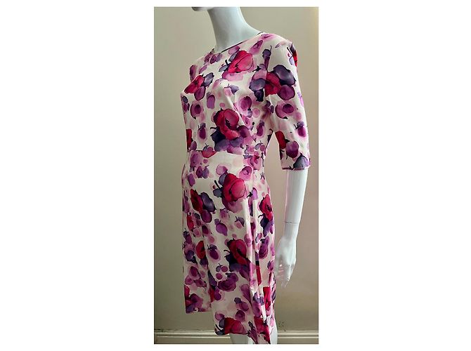 Autre Marque Impresionante vestido de oficina con patrón de rosa abstracta Multicolor Púrpura - vista 3