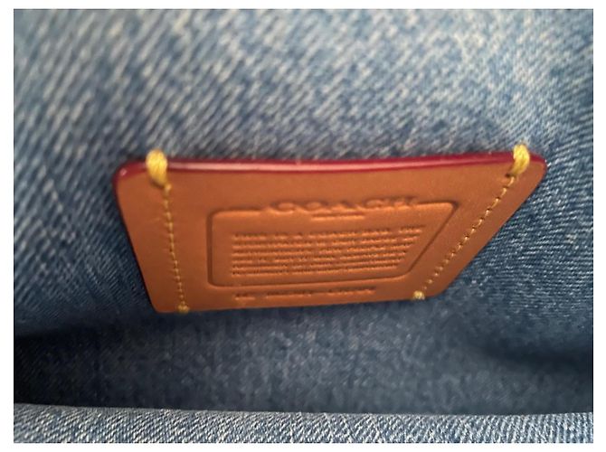Borsa a mano Coach Tabby in denim blu - vista 7