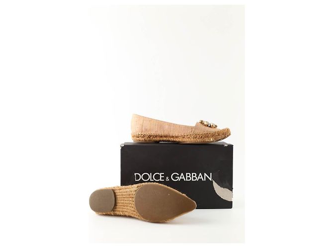 Espadrillas Dolce & Gabbana in tessuto beige 39 - vista 6