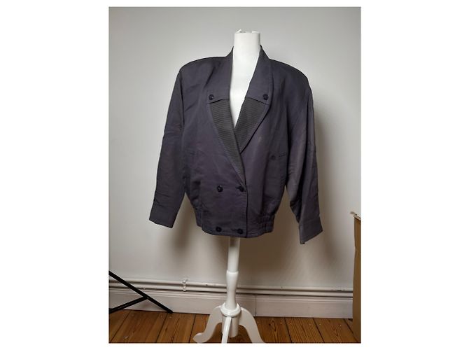 Vintage Balenciaga Bomberjacke M Marineblau - Ansicht 15