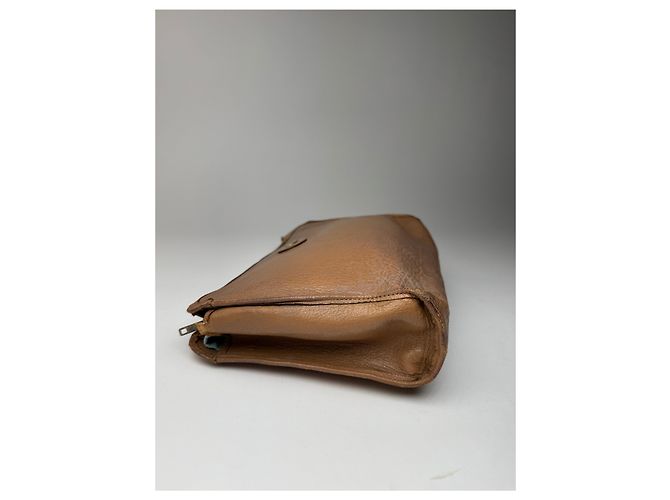 Triomphe Céline Clutch in pelle vintage Celine Paris marrone - vista 10