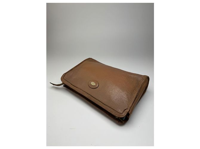 Triomphe Céline Clutch in pelle vintage Celine Paris marrone - vista 11