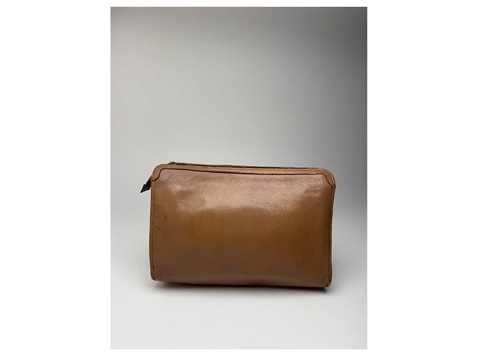 Triomphe Céline Clutch in pelle vintage Celine Paris marrone - vista 2