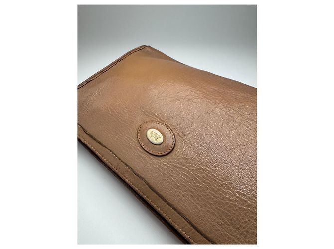 Triomphe Céline Clutch in pelle vintage Celine Paris marrone - vista 6