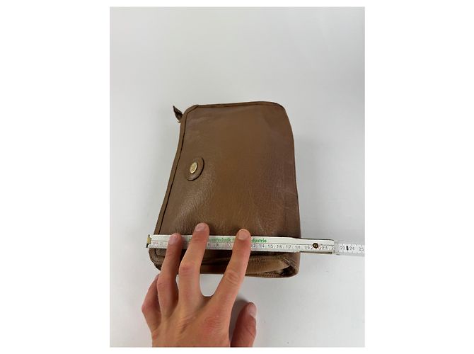 Triomphe Céline Clutch in pelle vintage Celine Paris marrone - vista 7