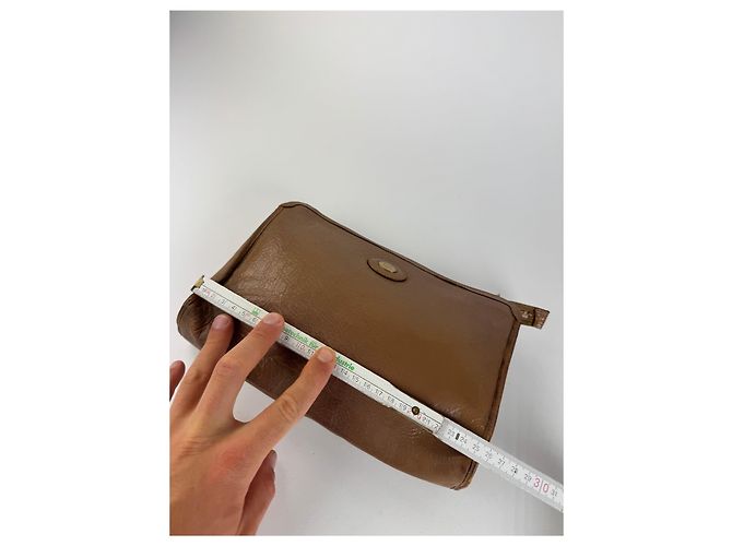 Triomphe Céline Clutch in pelle vintage Celine Paris marrone - vista 8