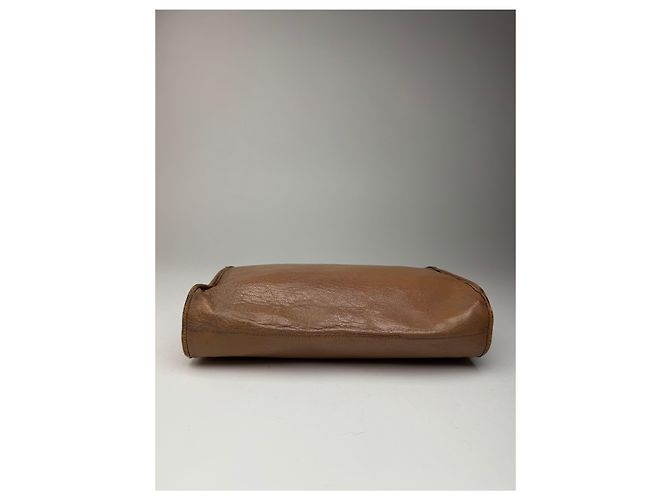 Triomphe Céline Clutch in pelle vintage Celine Paris marrone - vista 9