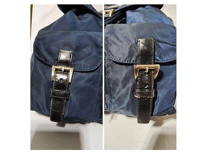 PRADA Nylon Vela Medium Backpack Navy Blue/Black - view 10