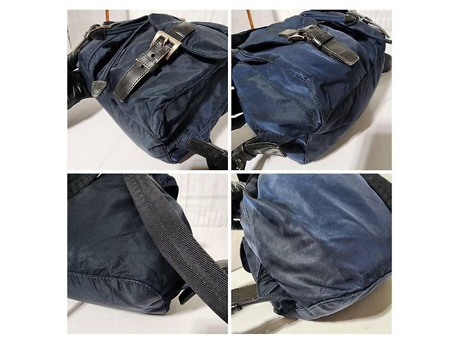 PRADA Nylon Vela Medium Backpack Navy Blue/Black - view 11