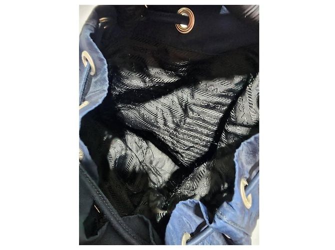 PRADA Nylon Vela Medium Backpack Navy Blue/Black - view 13