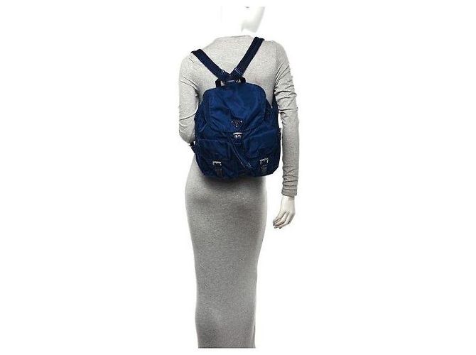 PRADA Nylon Vela Medium Backpack Navy Blue/Black - view 3