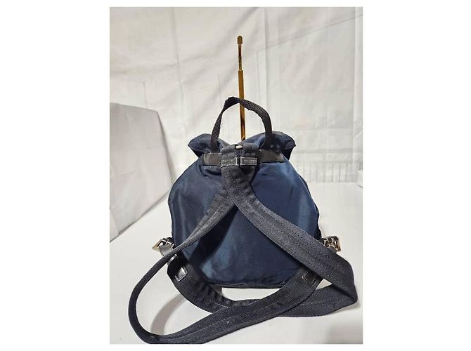 PRADA Nylon Vela Medium Backpack Navy Blue/Black - view 4