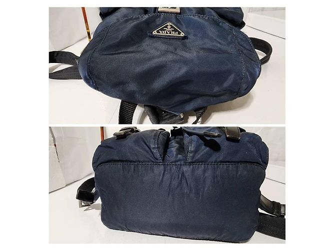 PRADA Nylon Vela Medium Backpack Navy Blue/Black - view 6