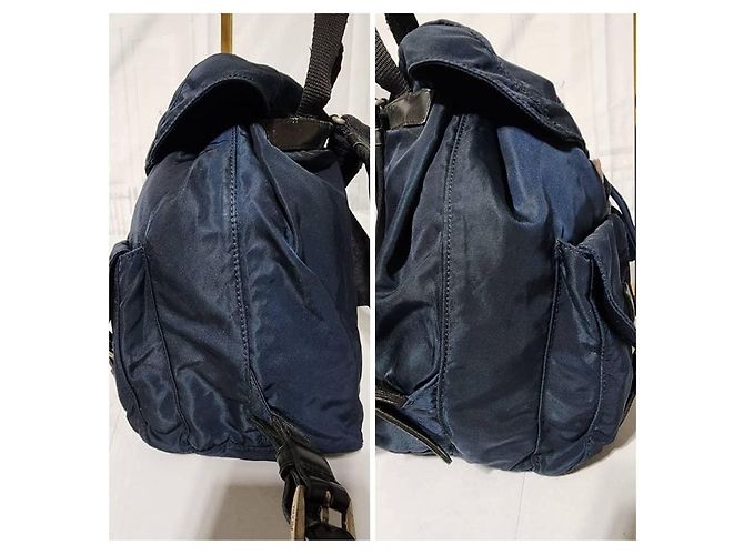 PRADA Nylon Vela Medium Backpack Navy Blue/Black - view 7