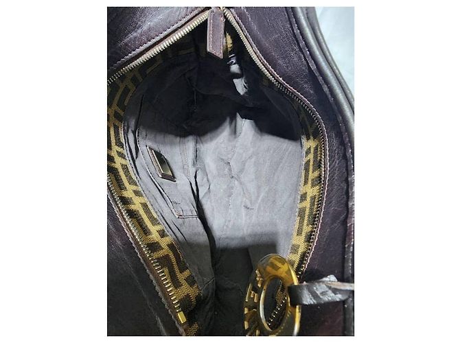 FENDI Zucca Piccola Borsa da Shopping Chef Tobacco Moro Marrone - vista 12