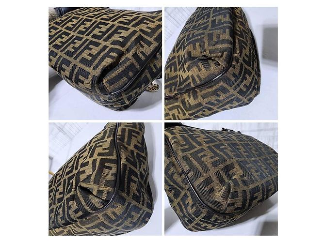 FENDI Zucca Piccola Borsa da Shopping Chef Tobacco Moro Marrone - vista 13