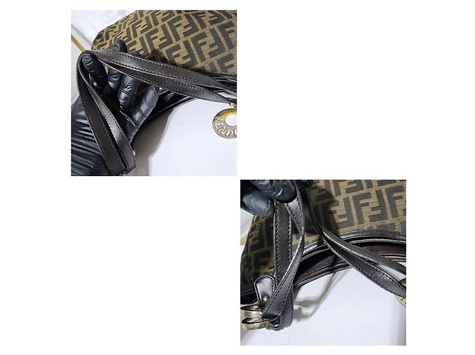 FENDI Zucca Piccola Borsa da Shopping Chef Tobacco Moro Marrone - vista 5