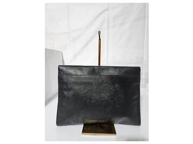 Clutch Attache Saffiano PRADA Nero - vista 4