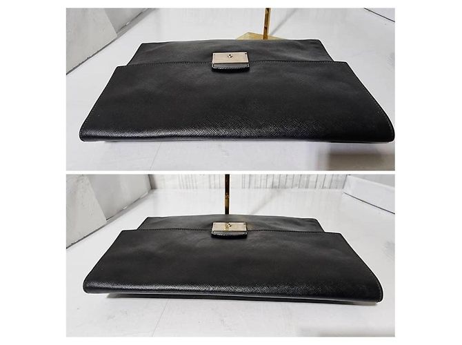 Clutch Attache Saffiano PRADA Nero - vista 6