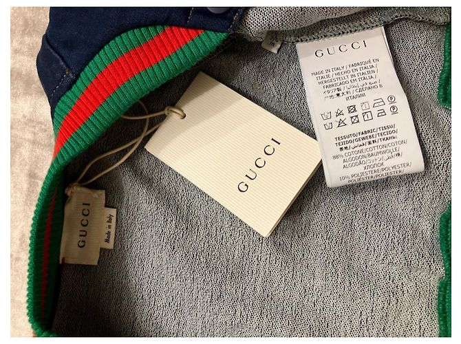 Gucci veste bomber bébé en denim bleu foncé - vue 3