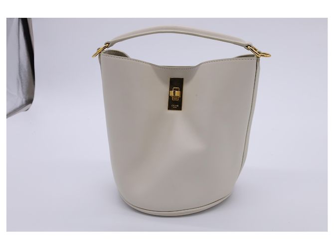 Céline Bolsa Celine Teen Bucket 16 em couro branco - vista 11