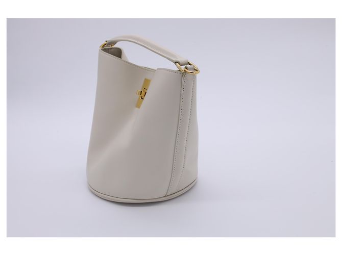 Céline Bolsa Celine Teen Bucket 16 em couro branco - vista 12