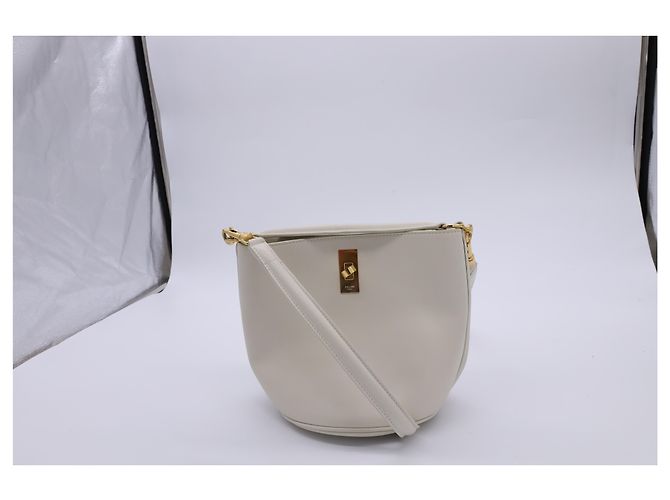 Céline Bolsa Celine Teen Bucket 16 em couro branco - vista 17