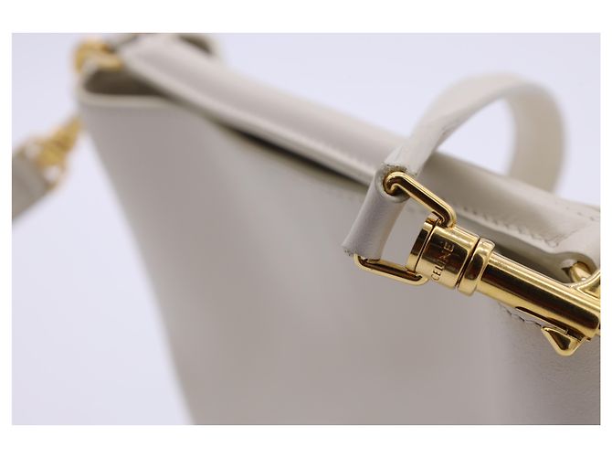 Céline Bolsa Celine Teen Bucket 16 em couro branco - vista 19