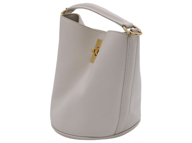 Céline Bolsa Celine Teen Bucket 16 em couro branco - vista 2