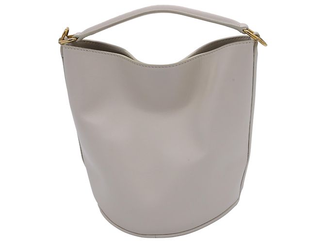 Céline Bolsa Celine Teen Bucket 16 em couro branco - vista 3