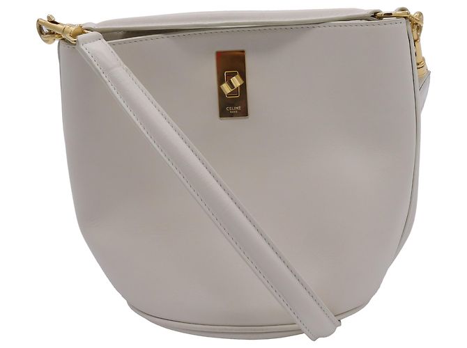 Céline Bolsa Celine Teen Bucket 16 em couro branco - vista 7