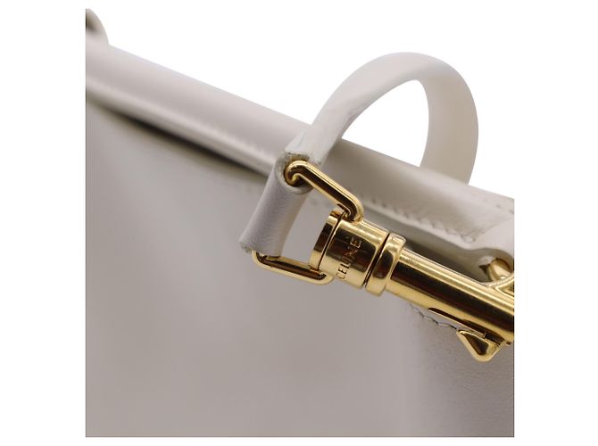 Céline Bolsa Celine Teen Bucket 16 em couro branco - vista 9