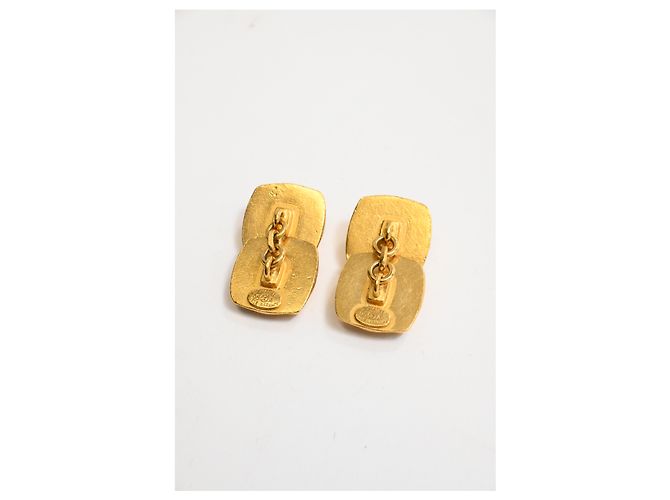 Gemelli Chanel Vintage in resina CC in metallo dorato D'oro - vista 6