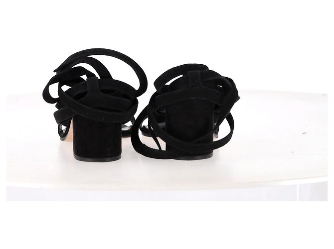 Sandali con tacco Gianvito Rossi in suede nero - vista 10