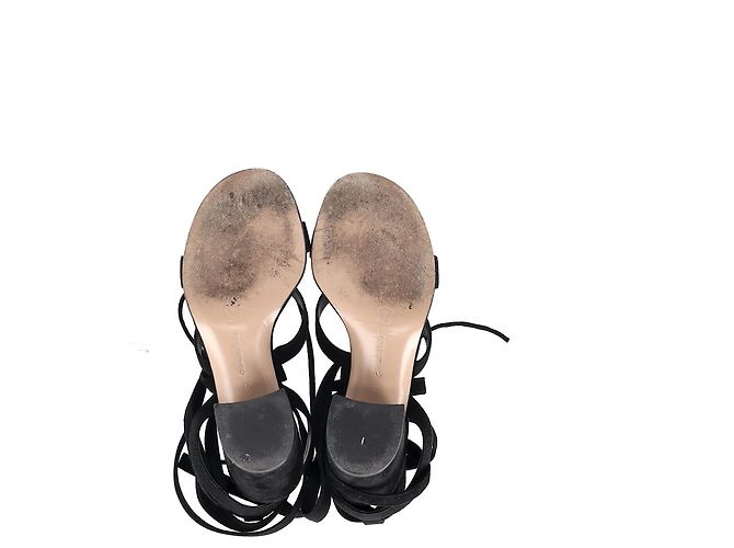 Sandali con tacco Gianvito Rossi in suede nero - vista 12