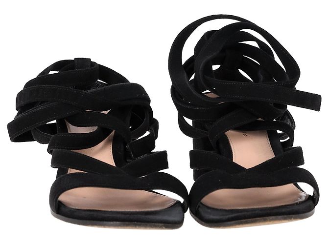 Sandali con tacco Gianvito Rossi in suede nero - vista 2