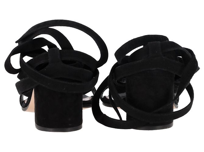 Sandali con tacco Gianvito Rossi in suede nero - vista 4