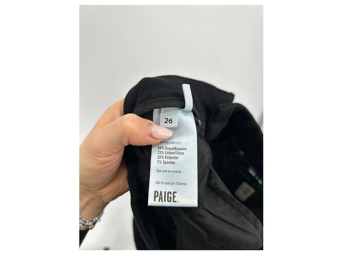 Paige Jeans Jeans slim negros Paige de algodón Talla 26 - vista 5
