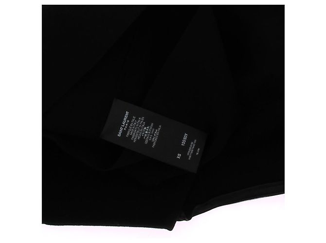 Saint Laurent Vestido de lã e pele Preto - vista 6