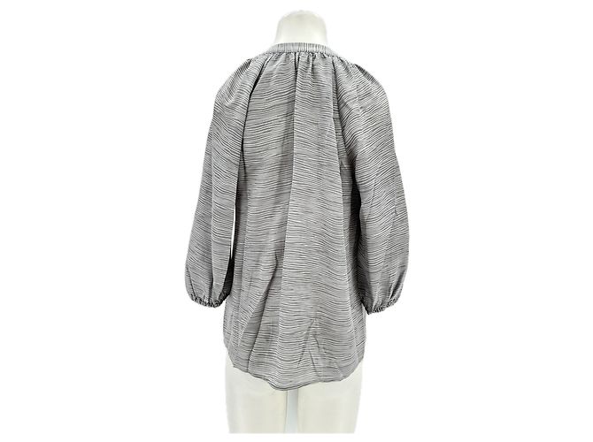 Joie Seidenbluse weiß und grau - Ansicht 2