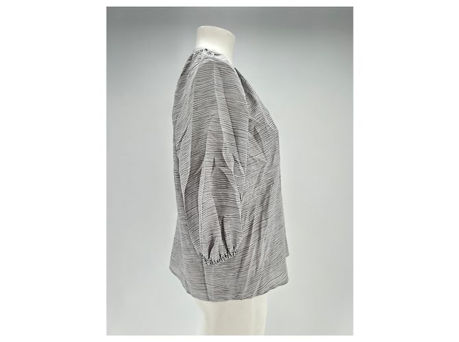 Joie Seidenbluse weiß und grau - Ansicht 3