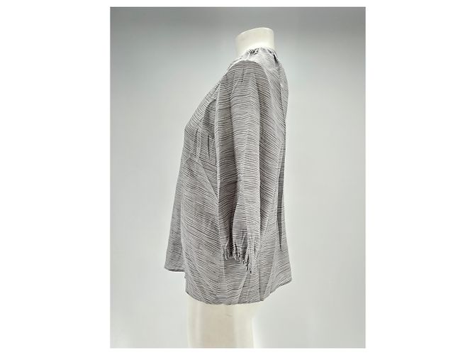 Joie Seidenbluse weiß und grau - Ansicht 4