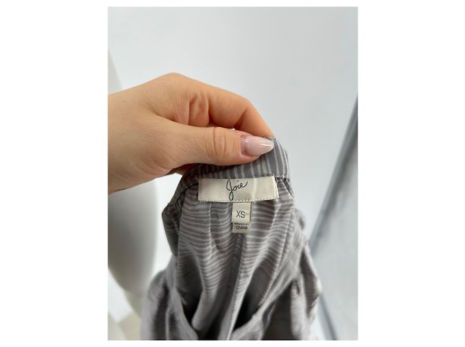 Joie Seidenbluse weiß und grau - Ansicht 5